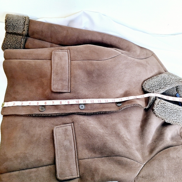 Landsend brand "The Sherpa in Chocolate" Sherpa lined bomber jacket. - Picture 4 of 8